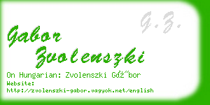 gabor zvolenszki business card